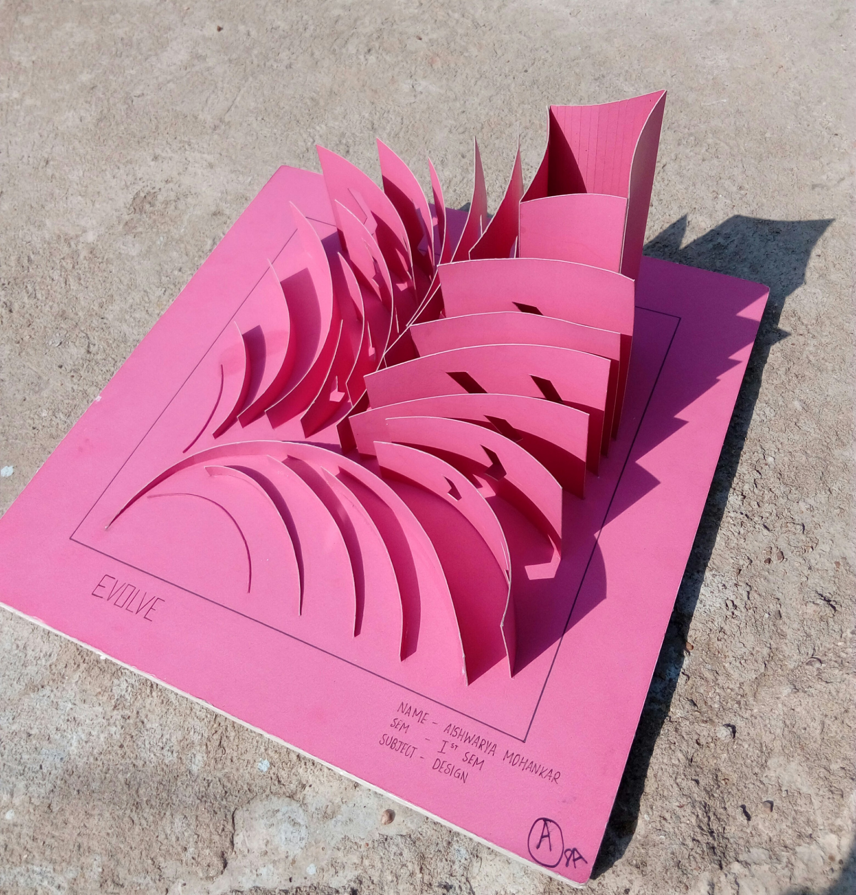Evolve — first-semester architectural paper model by Aishwarya Mohankar